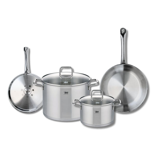 Set de 2 Poêles de cuisson 24 et 28 cm et 2 faitouts 20 et 26 cm Elo Profi Citrin