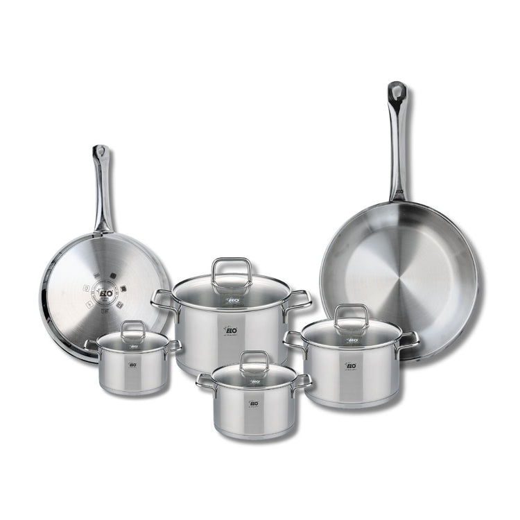 Ensemble de 2 Poêles de cuisson 24 et 28 cm et 4 faitouts 12, 14, 16 et 20 cm Elo Profi Citrin