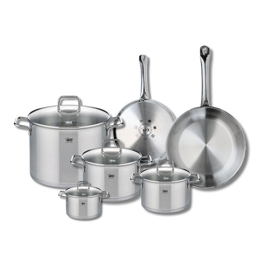 Ensemble de 2 Poêles de cuisson 24 et 28 cm et 4 faitouts 12, 16, 20 et 26 cm Elo Profi Citrin