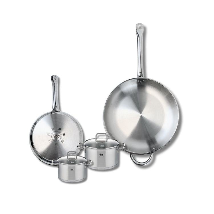 Ensemble de 2 Poêles de cuisson 24 et 32 cm et 2 faitouts 12 et 14 cm Elo Profi Citrin