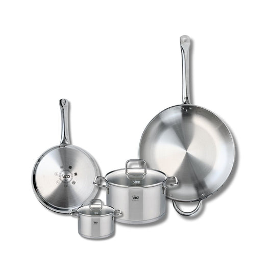 Ensemble de 2 Poêles de cuisson 24 et 32 cm et 2 faitouts 12 et 20 cm Elo Profi Citrin