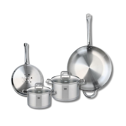 Ensemble de 2 Poêles de cuisson 24 et 32 cm et 2 faitouts 16 et 20 cm Elo Profi Citrin