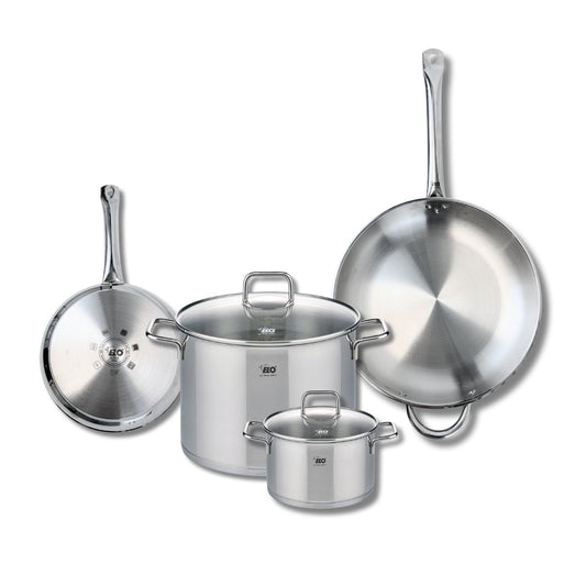 Ensemble de 2 Poêles de cuisson 24 et 32 cm et 2 faitouts 16 et 26 cm Elo Profi Citrin