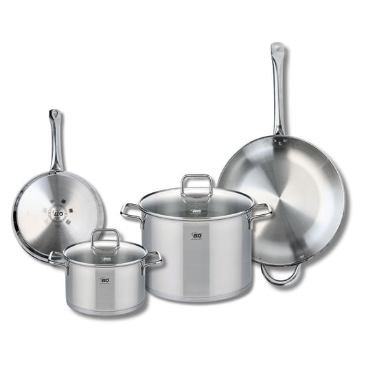 Ensemble de 2 Poêles de cuisson 24 et 32 cm et 2 faitouts 20 et 26 cm Elo Profi Citrin