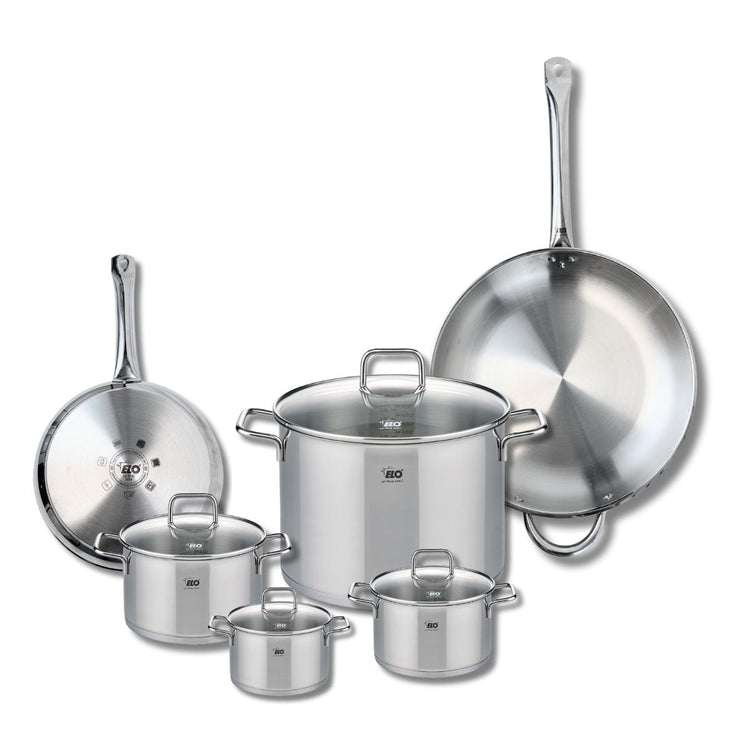 Ensemble de 2 Poêles de cuisson 24 et 32 cm et 4 faitouts 12, 14, 16 et 26 cm Elo Profi Citrin