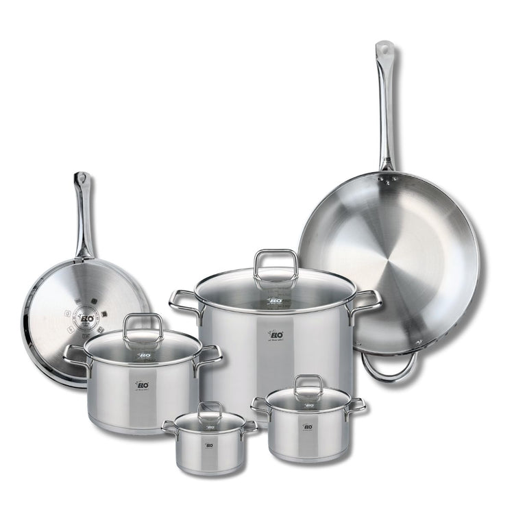 Ensemble de 2 Poêles de cuisson 24 et 32 cm et 4 faitouts 12, 14, 20 et 26 cm Elo Profi Citrin