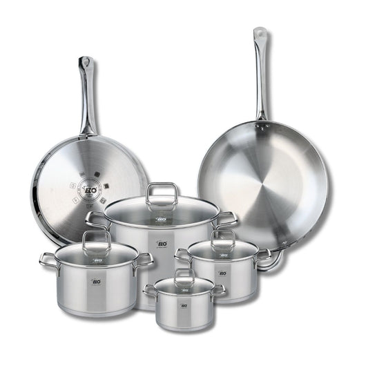 Ensemble de 2 Poêles de cuisson 28 et 32 cm et 4 faitouts 14, 16, 20 et 26 cm Elo Profi Citrin