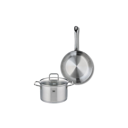 Ensemble de 1 Poêle de cuisson 24 cm et 1 faitout 20 cm Elo Profi Citrin