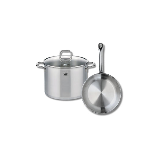 Ensemble de 1 Poêle de cuisson 24 cm et 1 faitout 26 cm Elo Profi Citrin