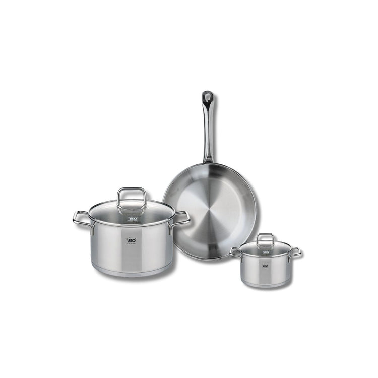 Ensemble de 1 Poêle de cuisson 24 cm et 2 faitouts 12 et 20 cm Elo Profi Citrin