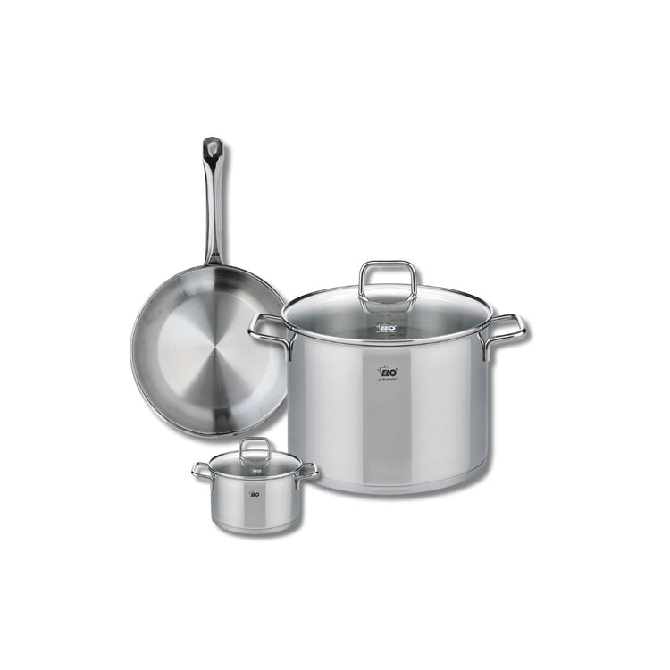 Ensemble de 1 Poêle de cuisson 24 cm et 2 faitouts 12 et 26 cm Elo Profi Citrin