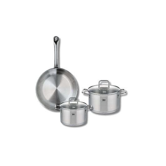 Ensemble de 1 Poêle de cuisson 24 cm et 2 faitouts 14 et 16 cm Elo Profi Citrin