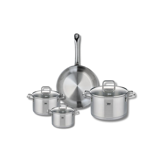 Ensemble de 1 Poêle de cuisson 24 cm et 3 faitouts 12, 14 et 20 cm Elo Profi Citrin