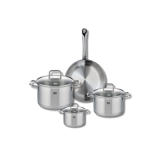 Ensemble de 1 Poêle de cuisson 24 cm et 3 faitouts 12, 16 et 20 cm Elo Profi Citrin