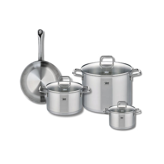 Ensemble de 1 Poêle de cuisson 24 cm et 3 faitouts 14, 20 et 26 cm Elo Profi Citrin