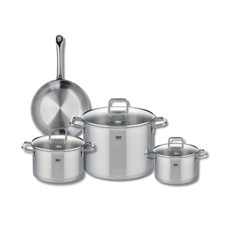 Ensemble de 1 Poêle de cuisson 24 cm et 3 faitouts 16, 20 et 26 cm Elo Profi Citrin