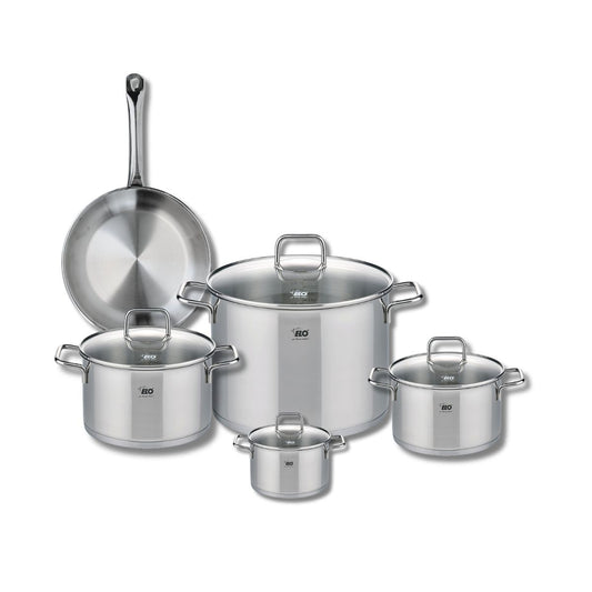 Ensemble de 1 Poêle de cuisson 24 cm et 4 faitouts 12, 16, 20 et 26 cm Elo Profi Citrin