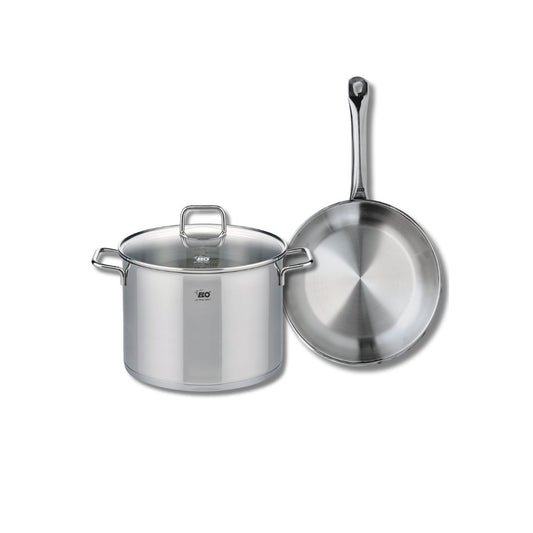 Ensemble de 1 Poêle de cuisson 28 cm et 1 faitout 26 cm Elo Profi Citrin