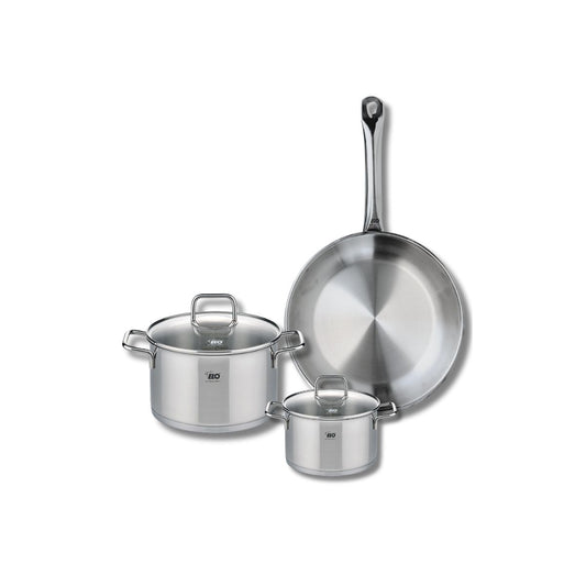 Ensemble de 1 Poêle de cuisson 28 cm et 2 faitouts 14 et 20 cm Elo Profi Citrin