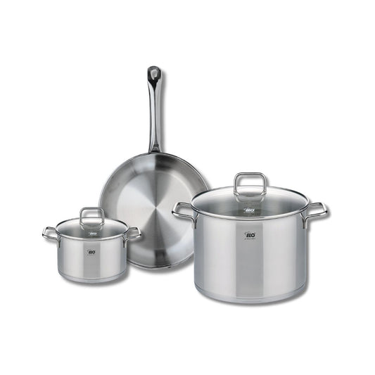 Ensemble de 1 Poêle de cuisson 28 cm et 2 faitouts 16 et 26 cm Elo Profi Citrin