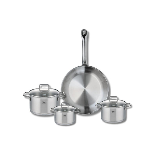 Ensemble de 1 Poêle de cuisson 28 cm et 3 faitouts 12, 14 et 16 cm Elo Profi Citrin