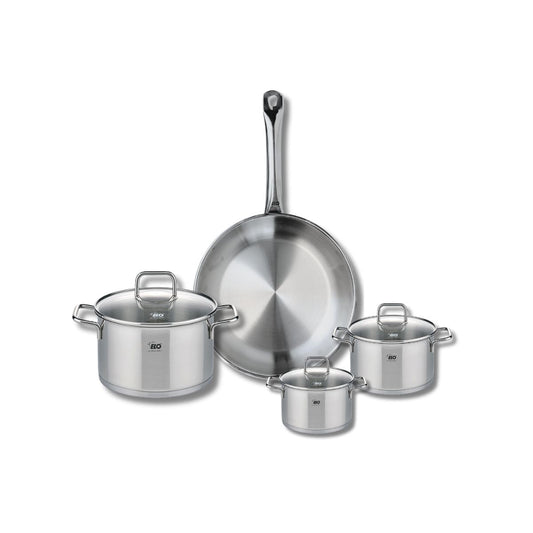 Ensemble de 1 Poêle de cuisson 28 cm et 3 faitouts 12, 14 et 20 cm Elo Profi Citrin