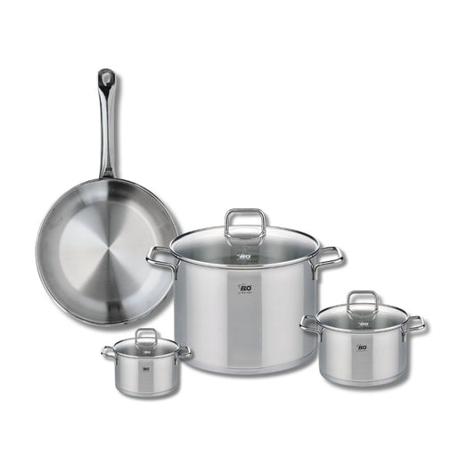 Ensemble de 1 Poêle de cuisson 28 cm et 3 faitouts 12, 16 et 26 cm Elo Profi Citrin