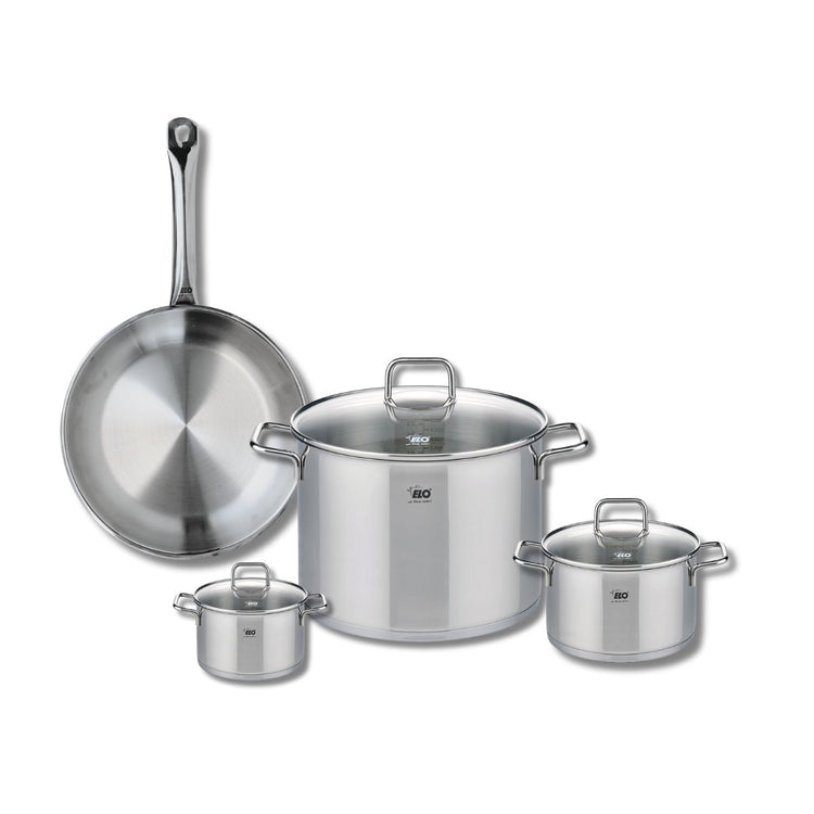 Ensemble de 1 Poêle de cuisson 28 cm et 3 faitouts 12, 16 et 26 cm Elo Profi Citrin