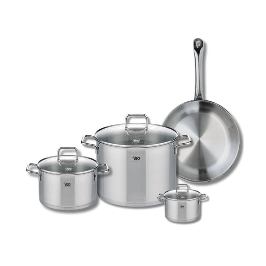 Ensemble de 1 Poêle de cuisson 28 cm et 3 faitouts 12, 20 et 26 cm Elo Profi Citrin