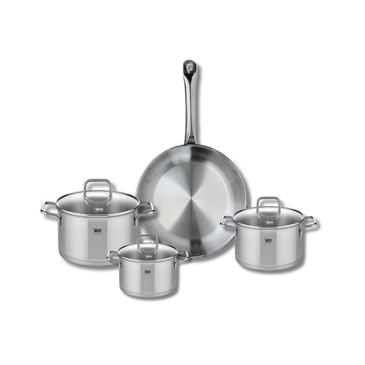 Ensemble de 1 Poêle de cuisson 28 cm et 3 faitouts 14, 16 et 20 cm Elo Profi Citrin