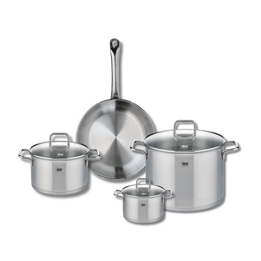 Ensemble de 1 Poêle de cuisson 28 cm et 3 faitouts 14, 20 et 26 cm Elo Profi Citrin