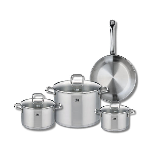 Ensemble de 1 Poêle de cuisson 28 cm et 3 faitouts 16, 20 et 26 cm Elo Profi Citrin