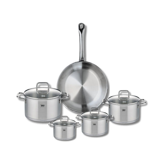 Ensemble de 1 Poêle de cuisson 28 cm et 4 faitouts 12, 14, 16 et 20 cm Elo Profi Citrin