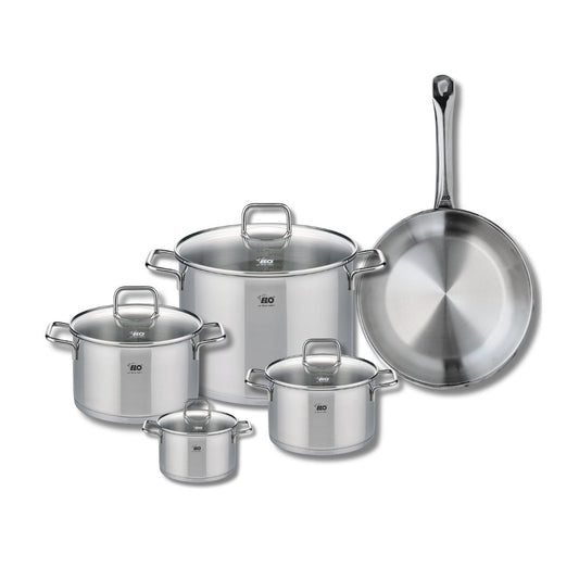 Ensemble de 1 Poêle de cuisson 28 cm et 4 faitouts 12, 16, 20 et 26 cm Elo Profi Citrin