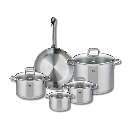 Ensemble de 1 Poêle de cuisson 28 cm et 4 faitouts 14, 16, 20 et 26 cm Elo Profi Citrin