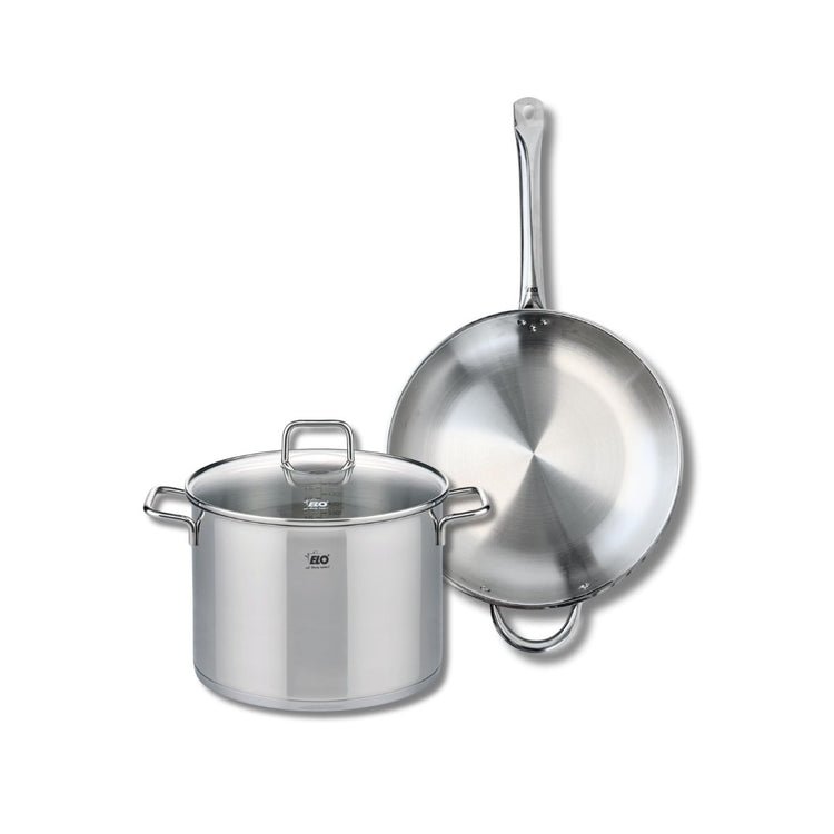 Ensemble de 1 Poêle de cuisson 32 cm et 1 faitout 26 cm Elo Profi Citrin