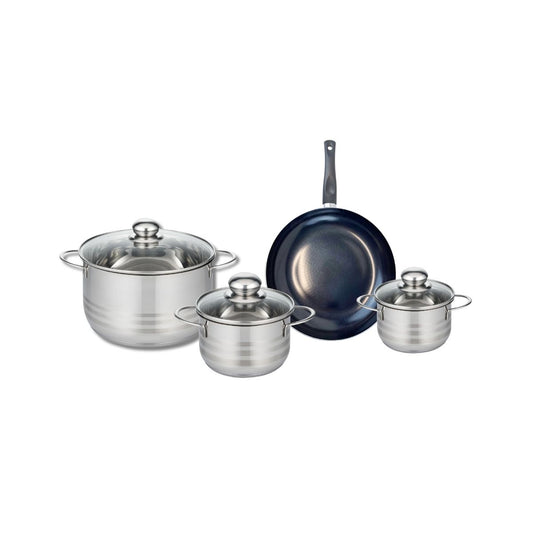 Ensemble de 1 Poêle de cuisson 20 cm et 3 faitouts 12, 14 et 20 cm Elo Prima Brillant