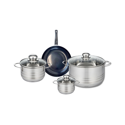 Ensemble de 1 Poêle de cuisson 20 cm et 3 faitouts 12, 16 et 24 cm Elo Prima Brillant