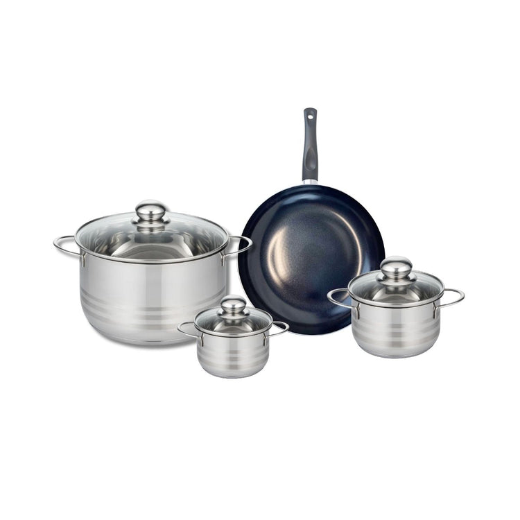 Ensemble de 1 Poêle de cuisson 24 cm et 3 faitouts 12, 14 et 24 cm Elo Prima Brillant