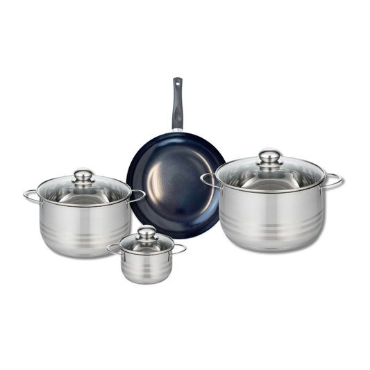 Ensemble de 1 Poêle de cuisson 24 cm et 3 faitouts 12, 20 et 24 cm Elo Prima Brillant