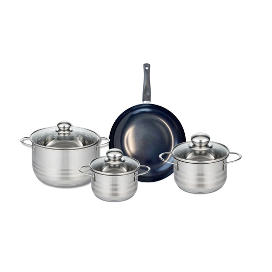 Ensemble de 1 Poêle de cuisson 24 cm et 3 faitouts 14, 16 et 20 cm Elo Prima Brillant