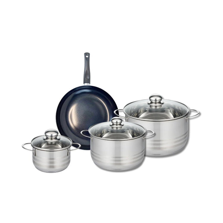 Ensemble de 1 Poêle de cuisson 24 cm et 3 faitouts 14, 20 et 24 cm Elo Prima Brillant