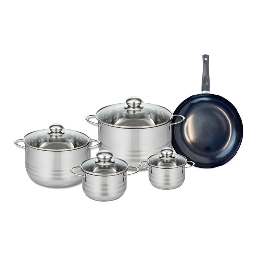 Ensemble de 1 Poêle de cuisson 24 cm et 4 faitouts 12, 14, 20 et 24 cm Elo Prima Brillant