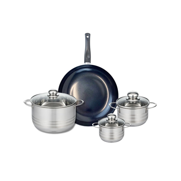 Ensemble de 1 Poêle de cuisson 28 cm et 3 faitouts 12, 14 et 20 cm Elo Prima Brillant