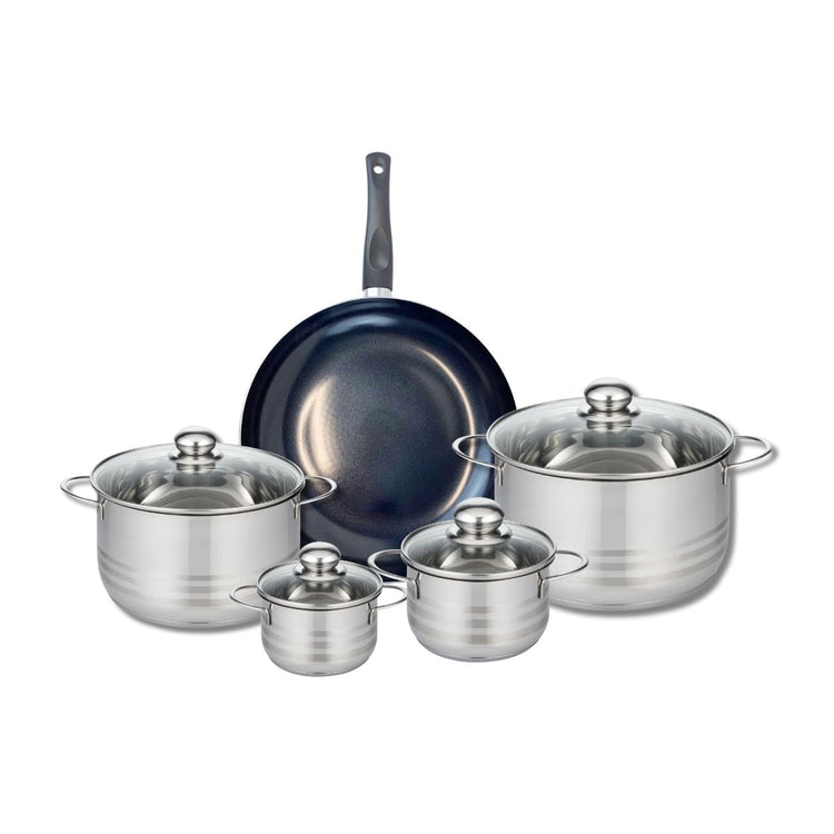 Ensemble de 1 Poêle de cuisson 28 cm et 4 faitouts 12, 14, 20 et 24 cm Elo Prima Brillant