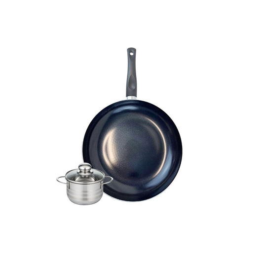 Ensemble de 1 Poêle de cuisson 32 cm et 1 faitout 14 cm Elo Prima Brillant