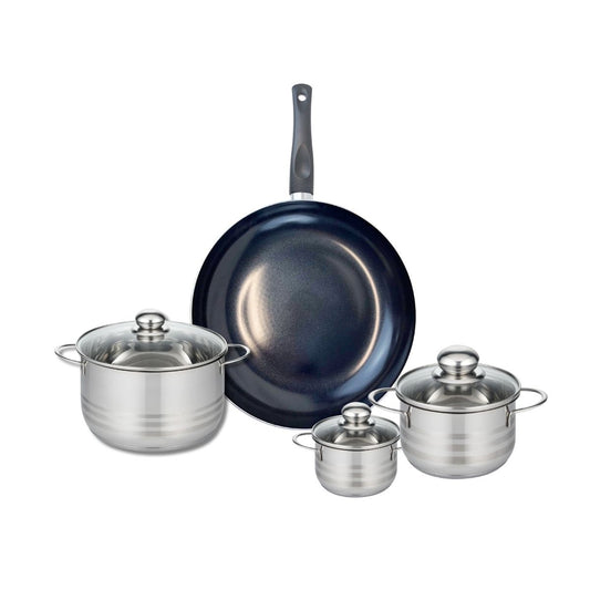 Ensemble de 1 Poêle de cuisson 32 cm et 3 faitouts 12, 16 et 20 cm Elo Prima Brillant