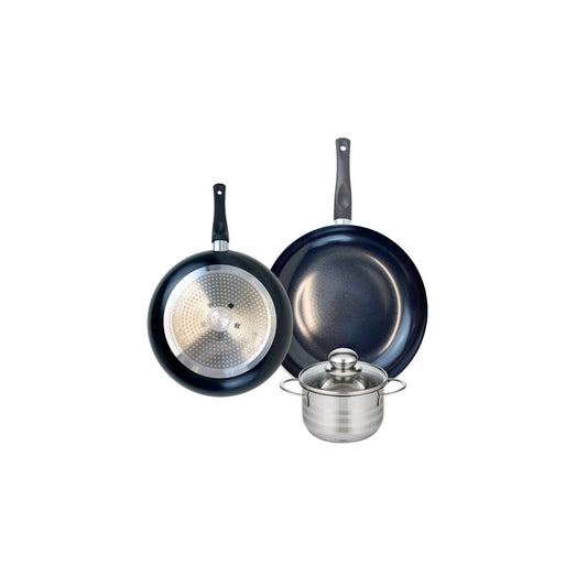 Ensemble de 2 Poêles de cuisson 20 et 24 cm et 1 faitout 12 cm Elo Prima Brillant