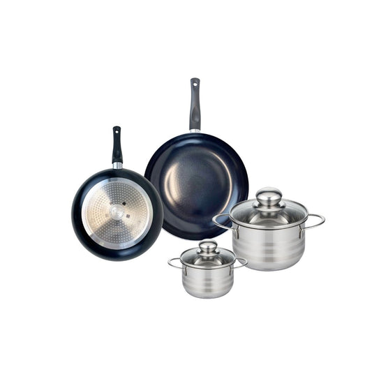 Ensemble de 2 Poêles de cuisson 20 et 24 cm et 2 faitouts 12 et 16 cm Elo Prima Brillant