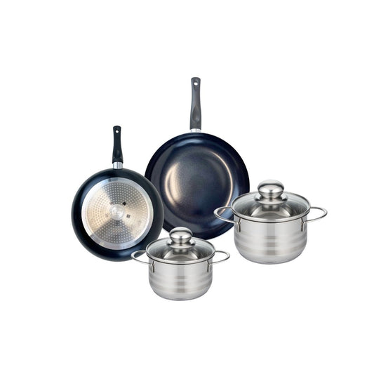 Ensemble de 2 Poêles de cuisson 20 et 24 cm et 2 faitouts 14 et 16 cm Elo Prima Brillant